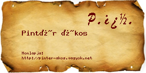 Pintér Ákos névjegykártya